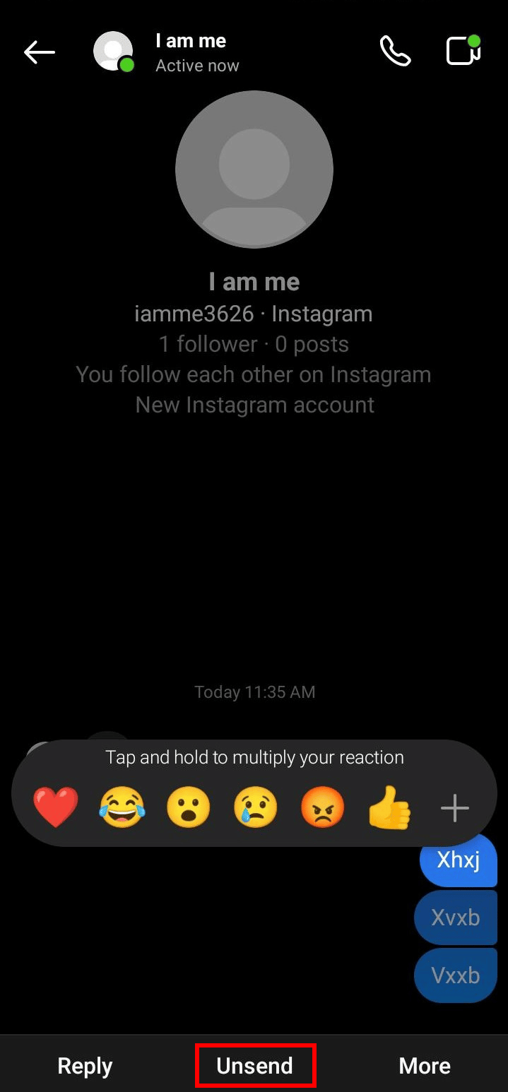Toca Cancelar para cancelar el envío de tu mensaje de Instagram.