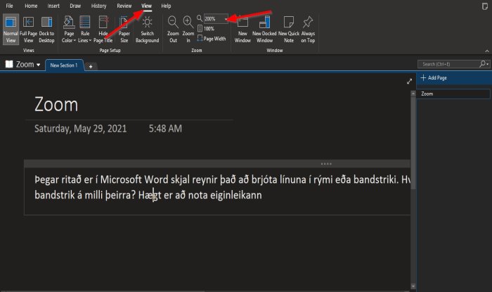 Cómo usar la función de zoom en OneNote