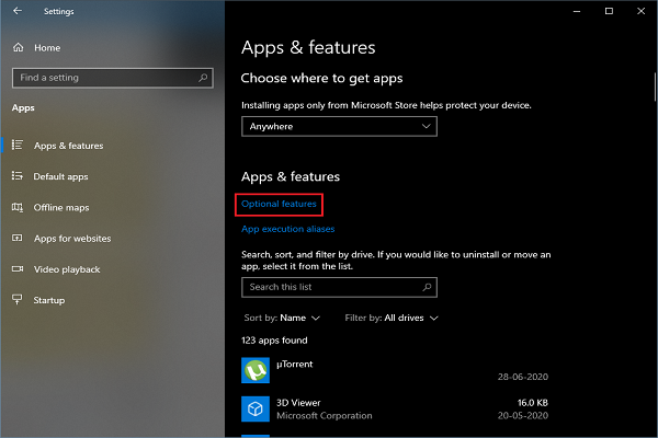 características-opcionales-windows-10