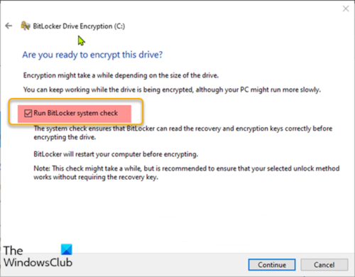 Deshabilitar la comprobación del sistema BitLocker