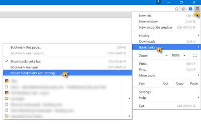 Importar marcadores, contraseñas a Chrome