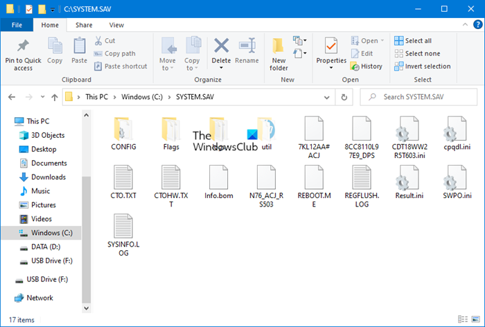 ¿Qué es la carpeta SYSTEM.SAV en Windows 10?