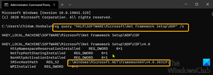 Compruebe la versión de .NET Framework instalada en Windows 10-1
