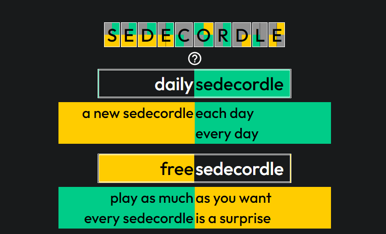 Inicie el sitio web oficial de Sedecordle