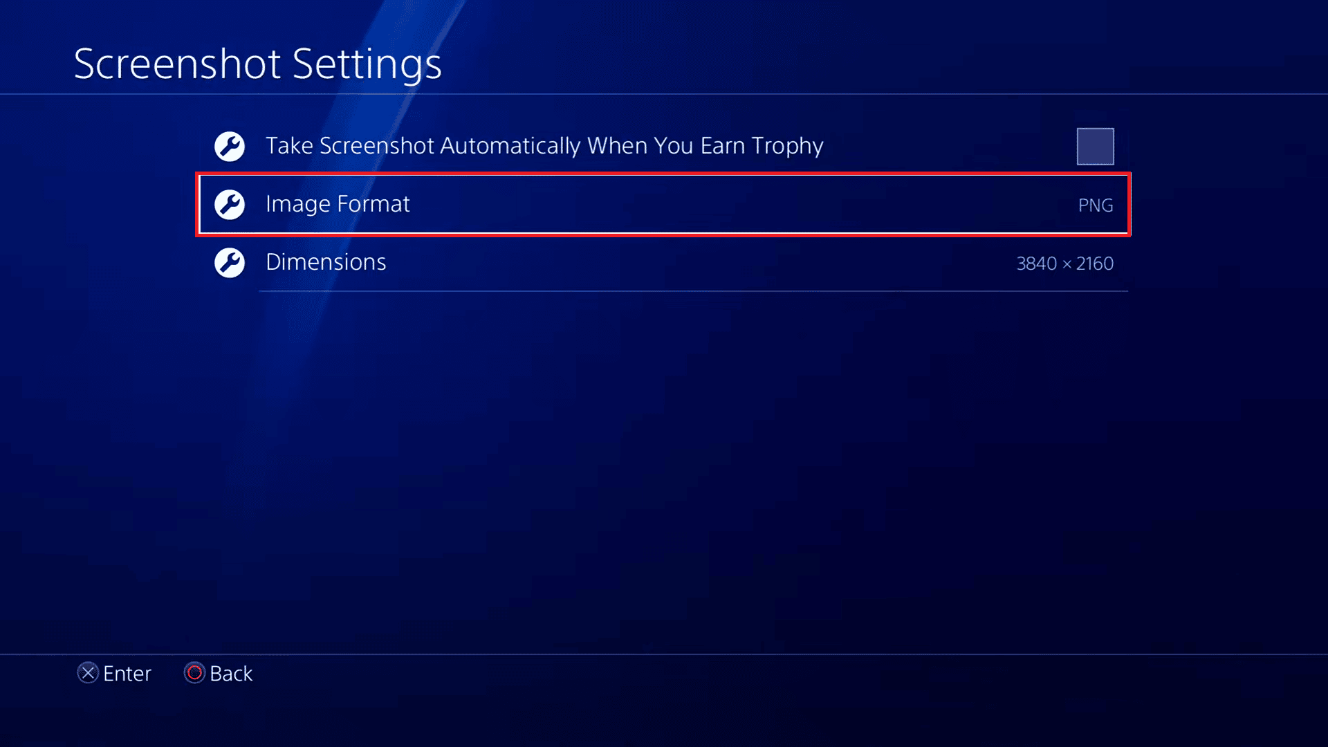 seleccione Formato de imagen. Solucionar el error de PS4 CE 42555 1 problema