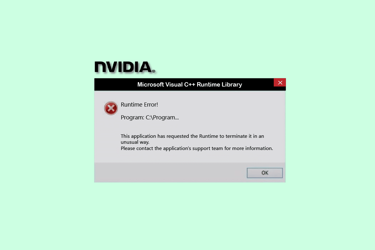 Arreglar el error de tiempo de ejecución de NVIDIA Geforce Experience C++