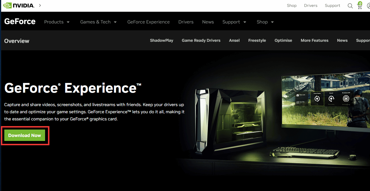 descargar experiencia nvidia geforce.  Arreglar el error de tiempo de ejecución de NVIDIA Geforce Experience C++
