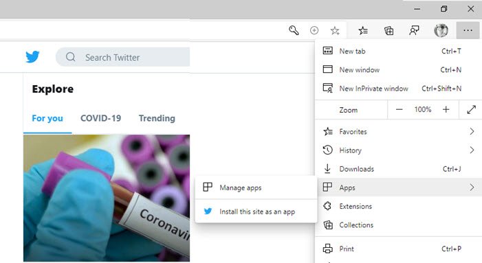 Instalar Microsoft Edge en Twitter