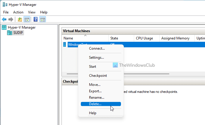 Hyper-V encontró un error al copiar discos duros virtuales a la carpeta de destino