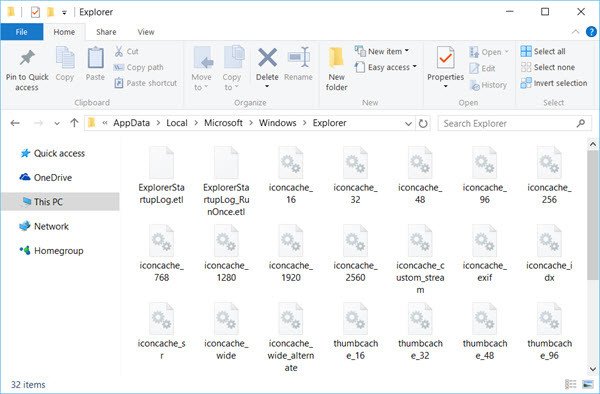 Reconstruir la caché de iconos en Windows 10