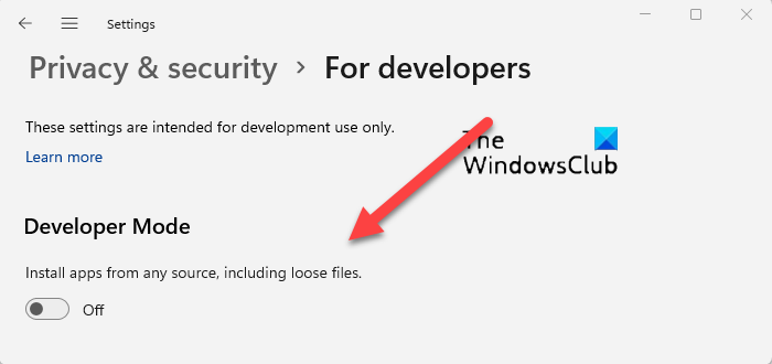 Habilitar el modo desarrollador en Windows 11