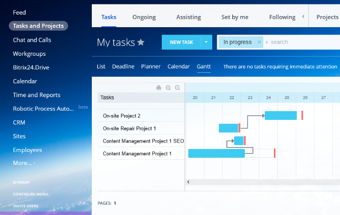 Las mejores herramientas gratuitas para crear diagramas de Gantt en línea Bitrix24