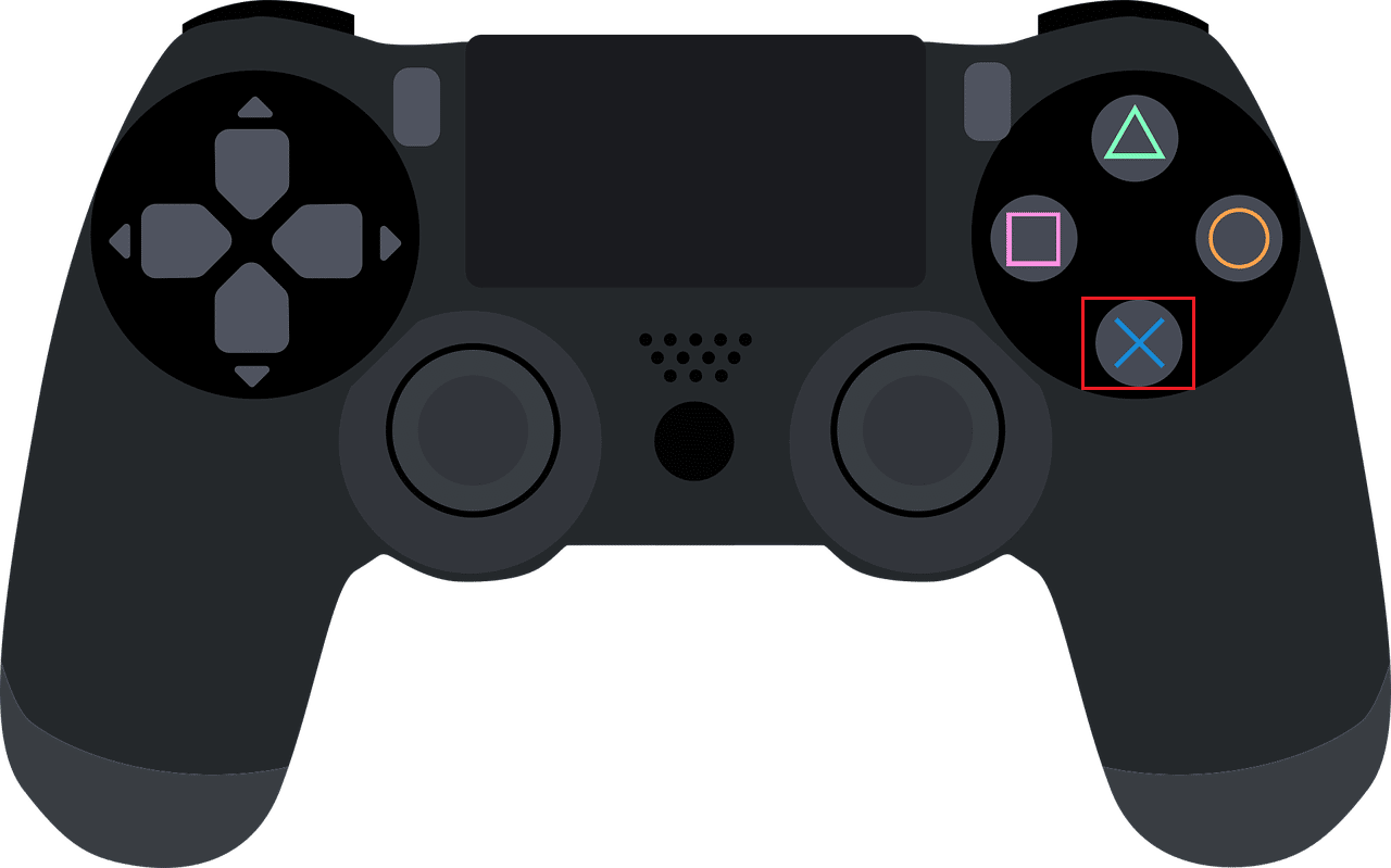 Botón PlayStation 4 PS4 X en el controlador