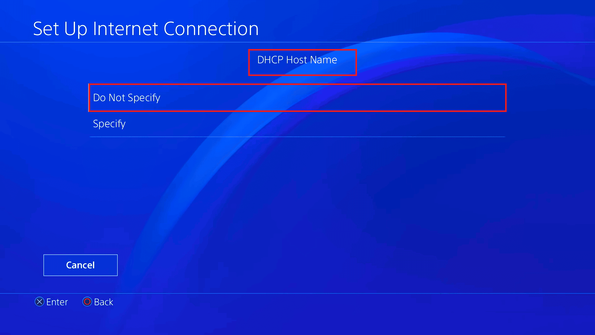 No especifique el nombre de host DHCP