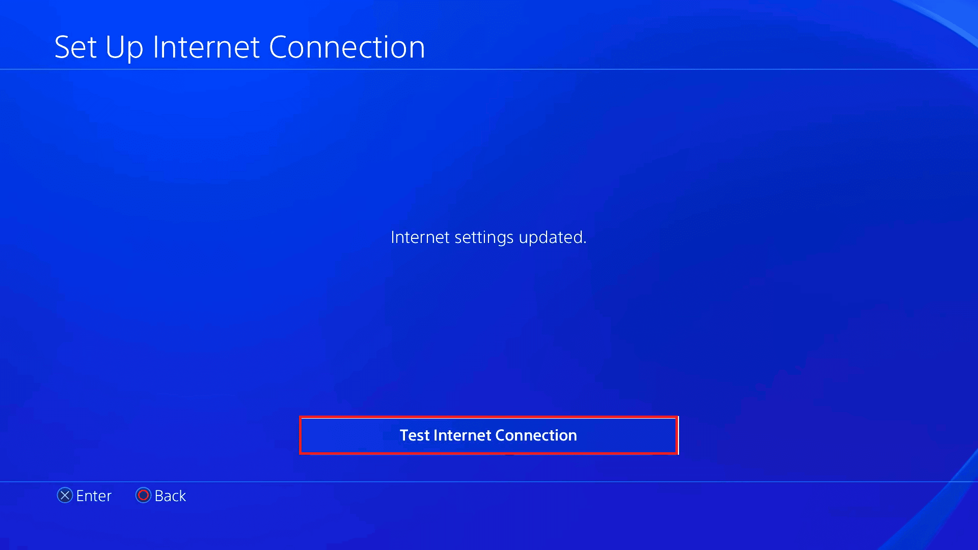seleccione el botón Probar conexión a Internet.  Arreglar el código de error de PS4 WS 37431 8