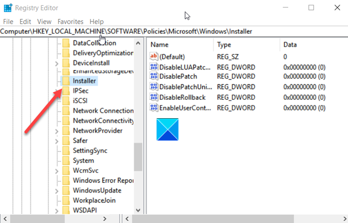 Instalador de registro