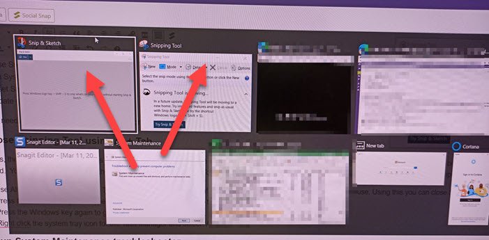 Herramienta Recortar Cierra la pestaña Alt