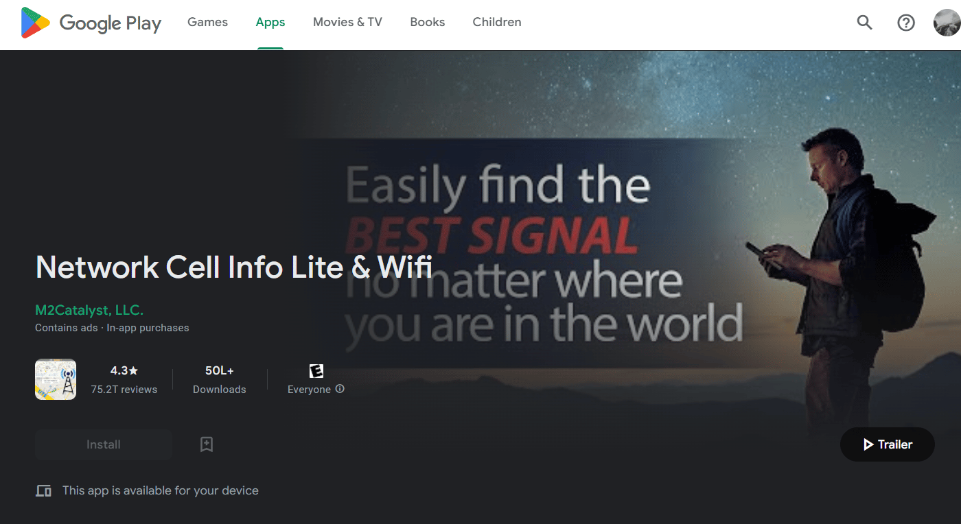 Información de celda de red Lite y Wi-Fi