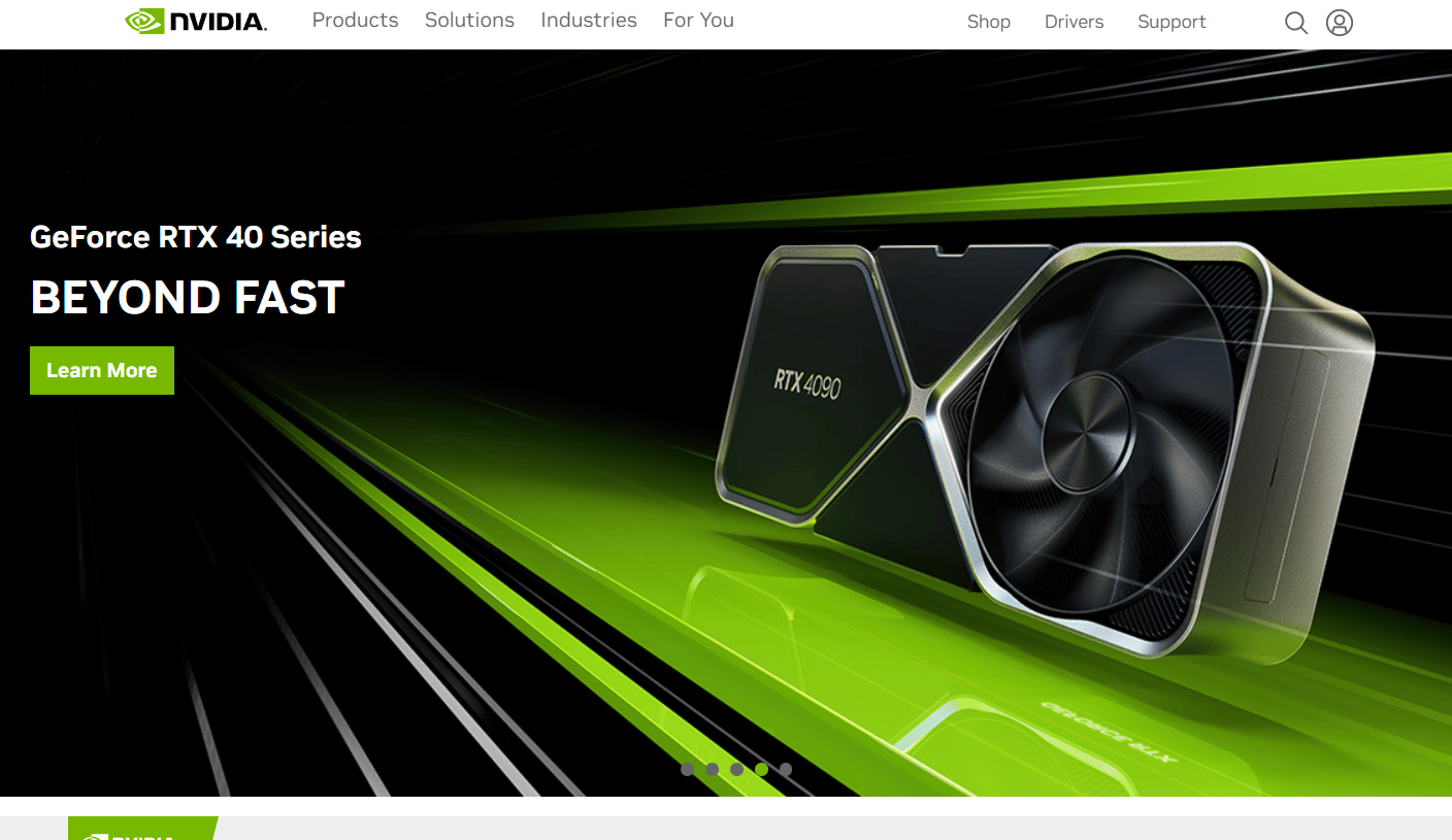 Sitio web de NVIDIA