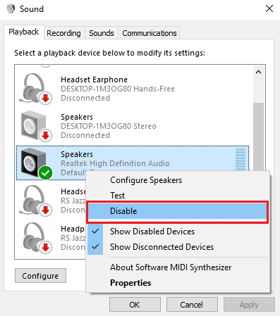 haga clic en la opción Deshabilitar.  ¿Por qué mi computadora hace ruidos extraños?
