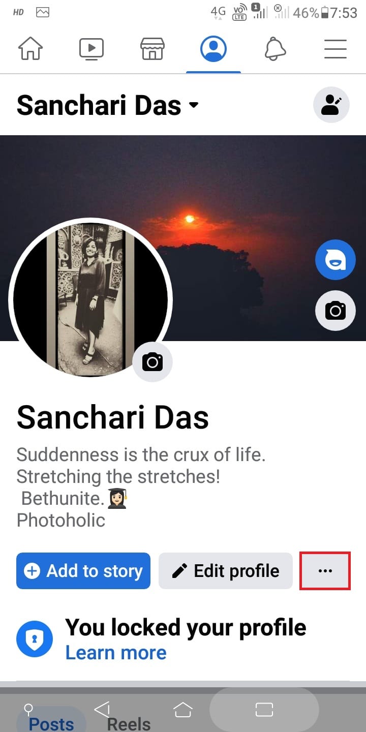 Toca los tres puntos horizontales. | Cómo borrar todas tus fotos de Facebook