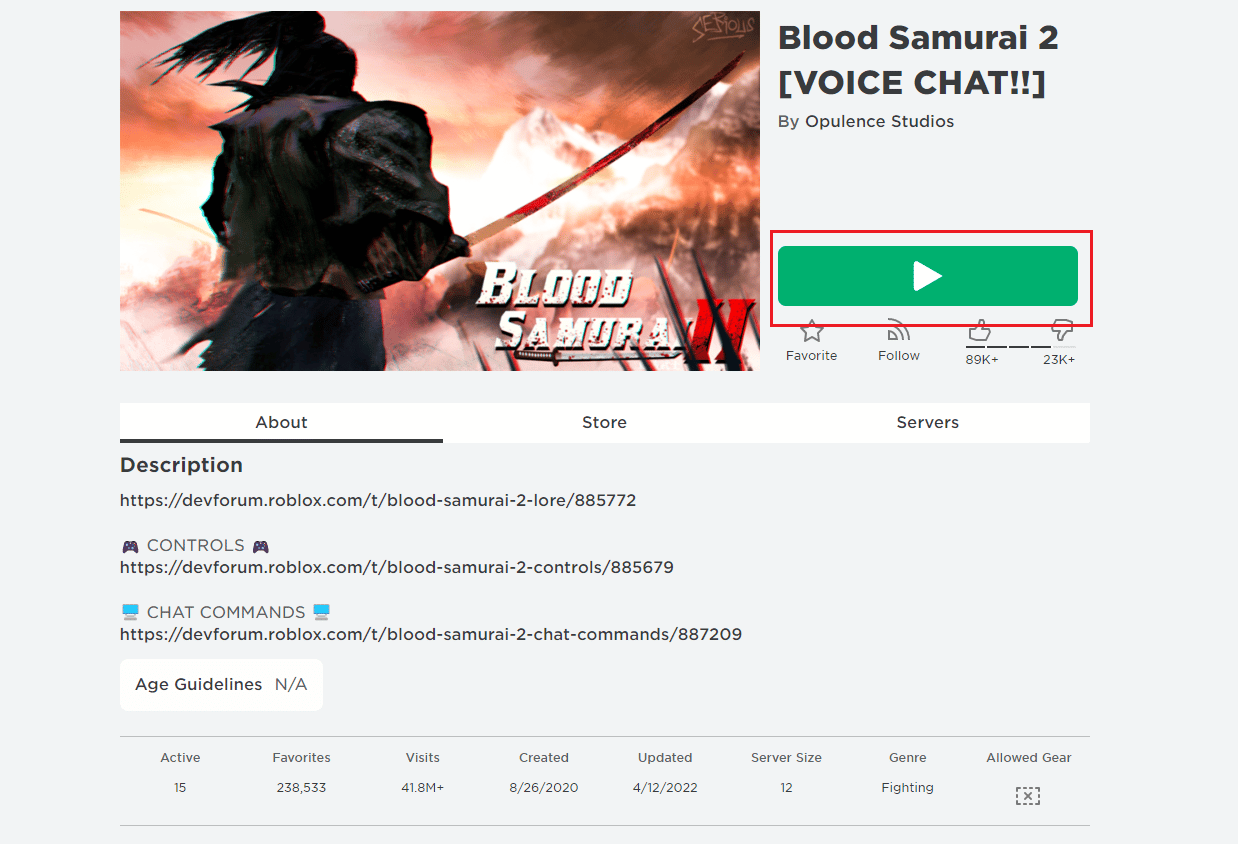 Roblox Sangre Samurái 2