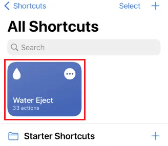 Deslice hacia abajo y toque el atajo de expulsión de agua.  Cómo desempañar la cámara frontal de mi iPhone