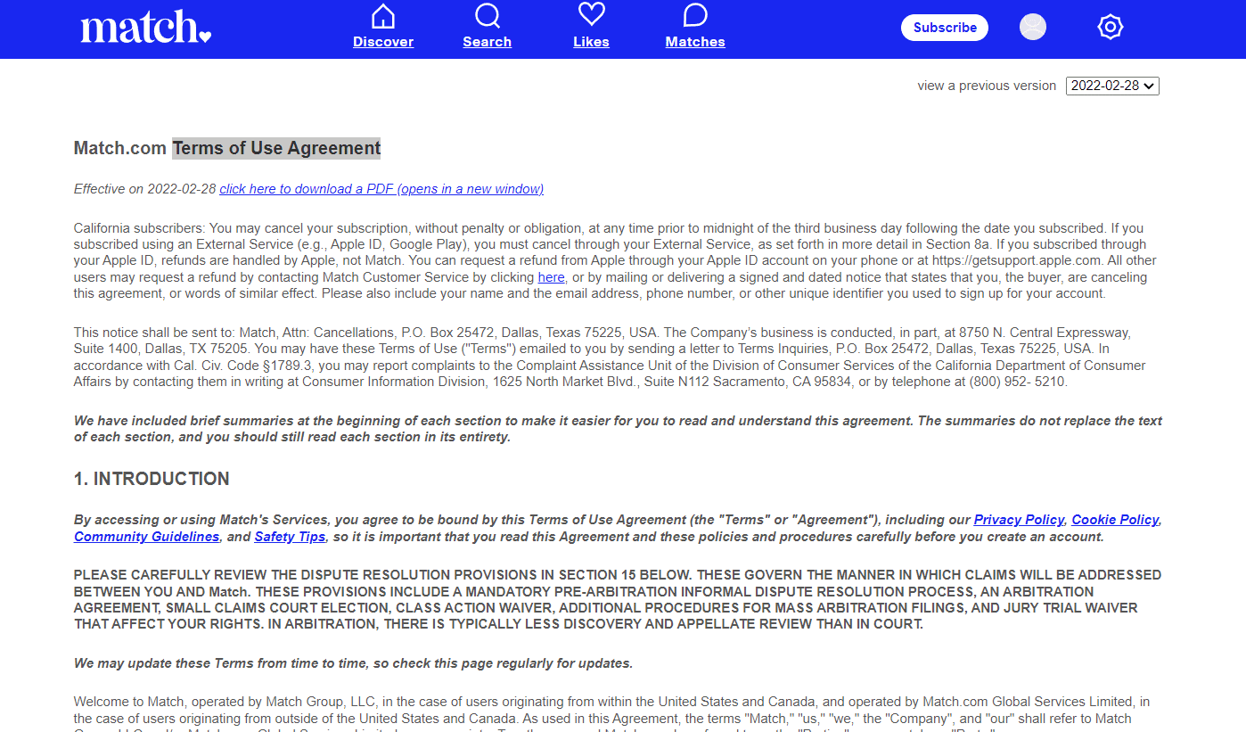 Acuerdo de términos de uso