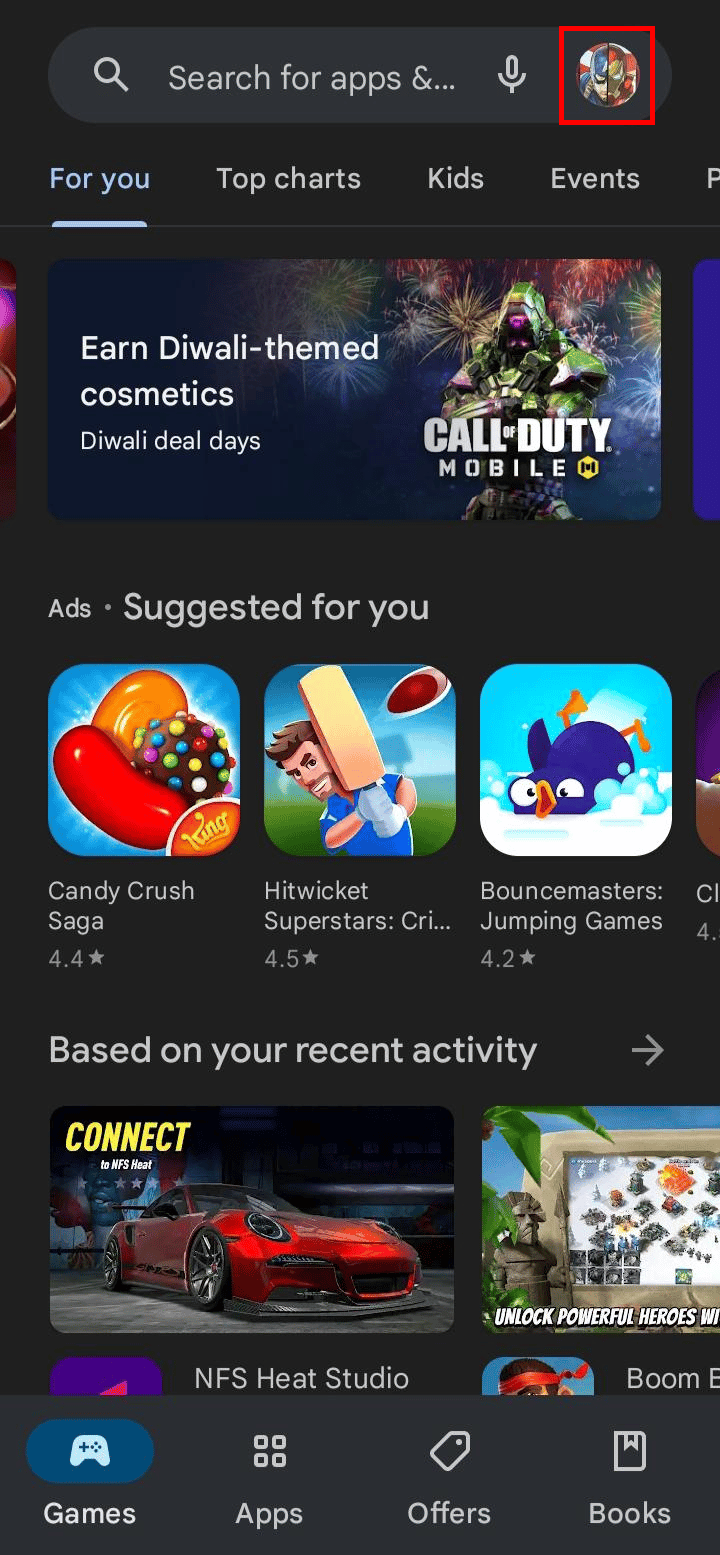 Toca el icono de perfil |  la configuración de mi cuenta en Match.com