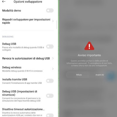 Opciones de desarrollador