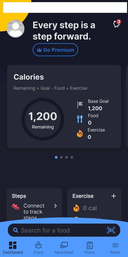 Ir a la aplicación MyFitnessPal |  ¿Cómo se puede restablecer MyFitnessPal?