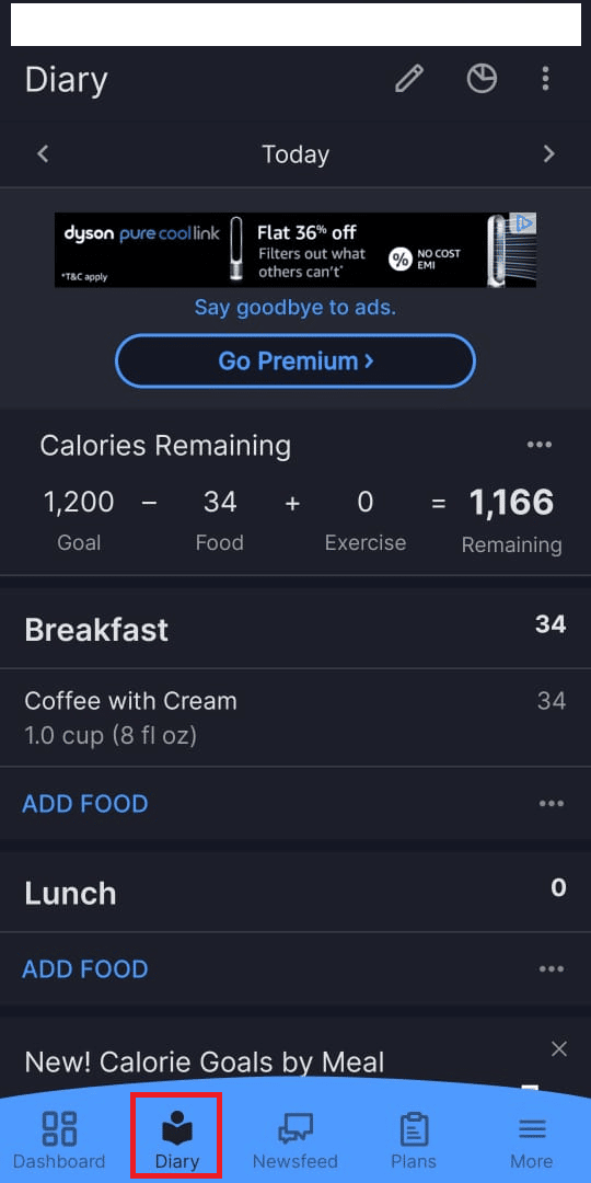 En el diario, busque la entrada que desea eliminar.