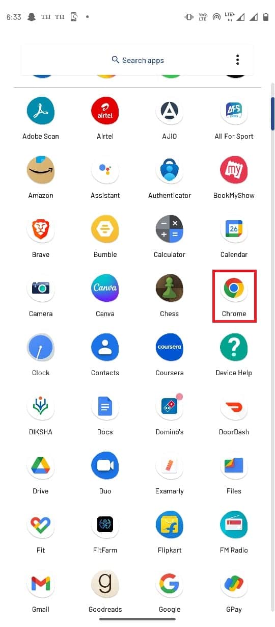 Abre Google Chrome en tu dispositivo