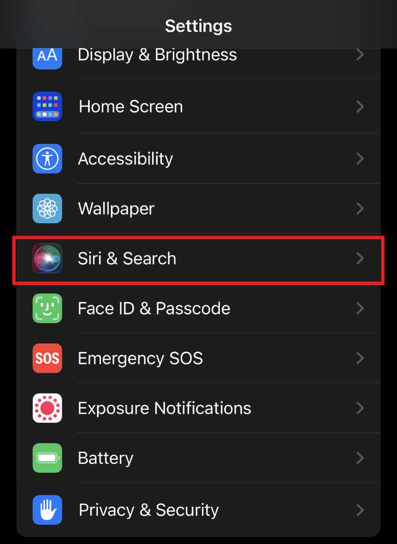 Toca Siri y Buscar