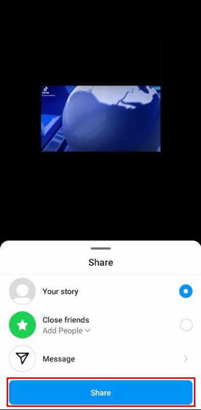 toque en Compartir, seguido de Listo |  Cómo ver quién vio tus publicaciones de Instagram