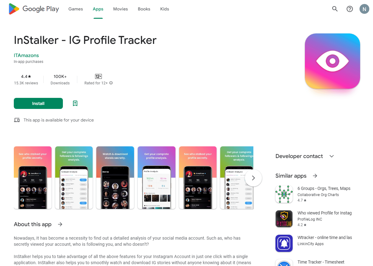InStalker – Rastreador de perfil IG |  Cómo ver quién vio tus publicaciones de Instagram |  mirar el instagram de alguien sin que lo sepa