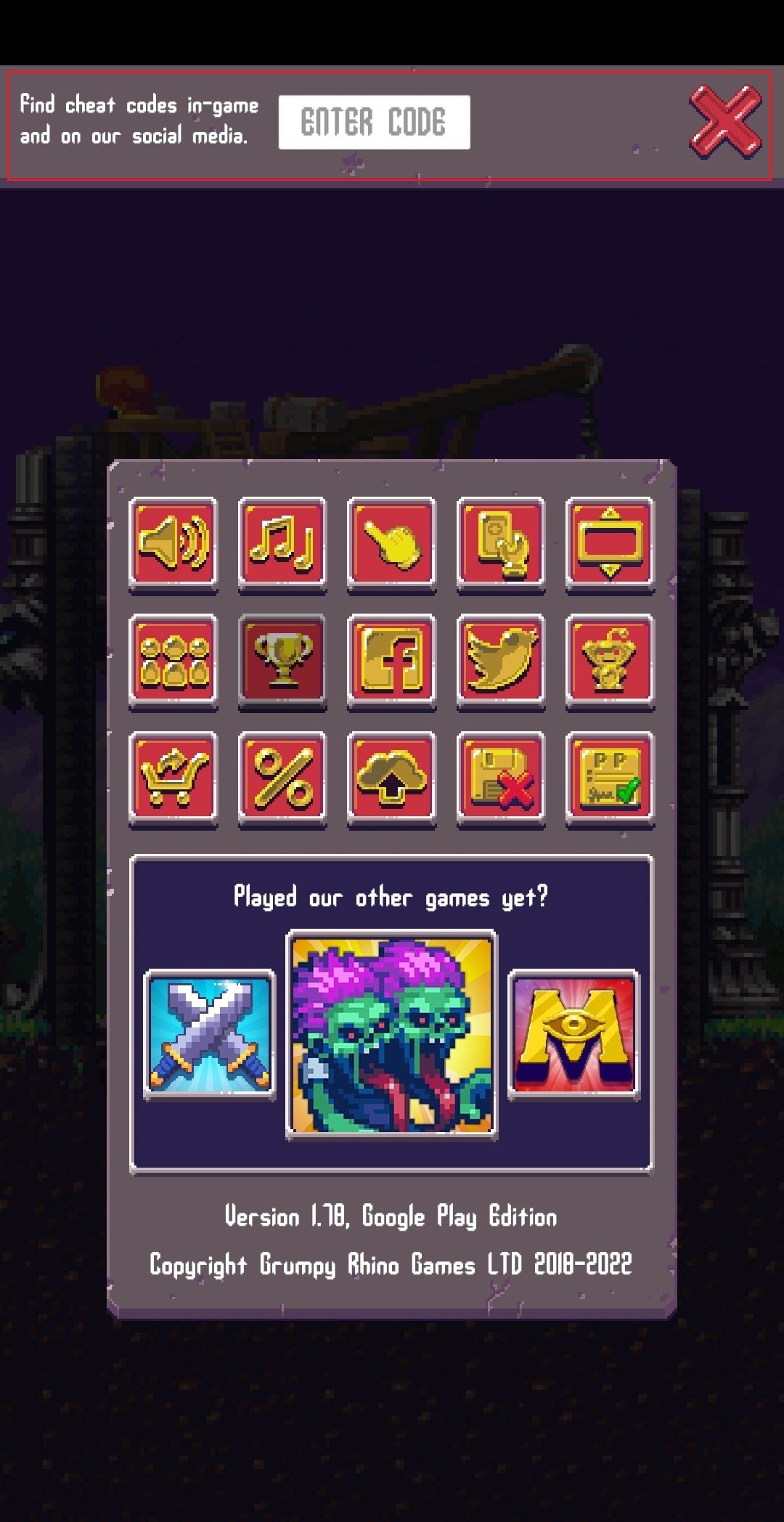 ingrese el código en la configuración del juego Idle Apocalypse