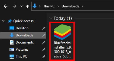 Una vez que se haya descargado BlueStacks, haga doble clic en la configuración para abrir.