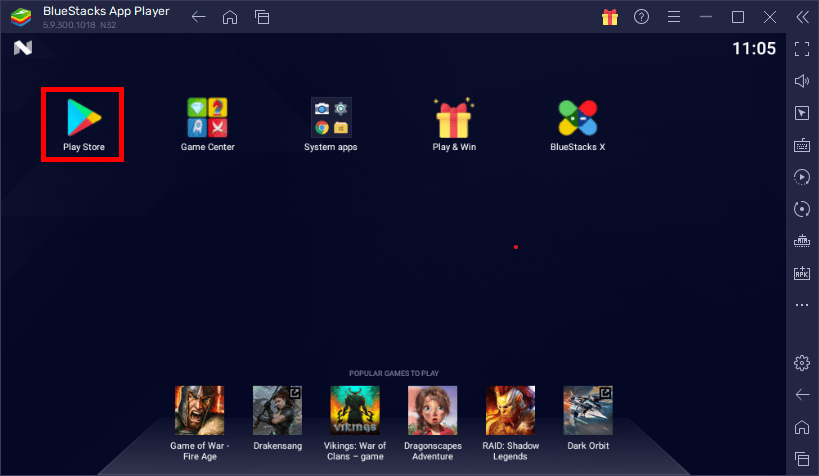 Una vez instalado, inicie Bluestacks y haga clic en Play Store.