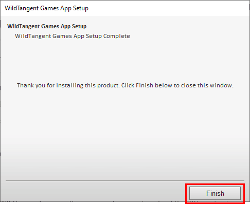 Haga clic en Finalizar una vez que se haya instalado la configuración.