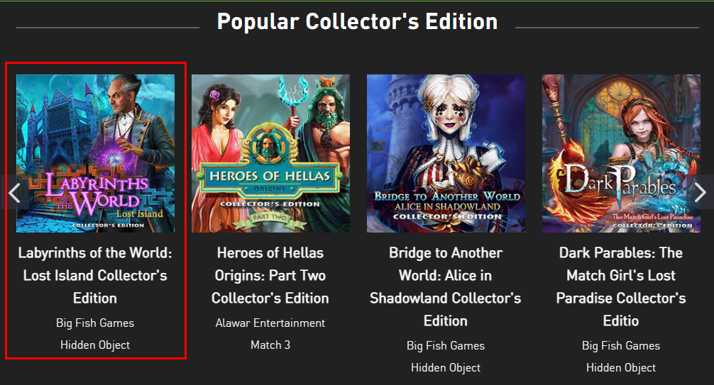 Busca o selecciona el juego de tu elección y haz clic en él.