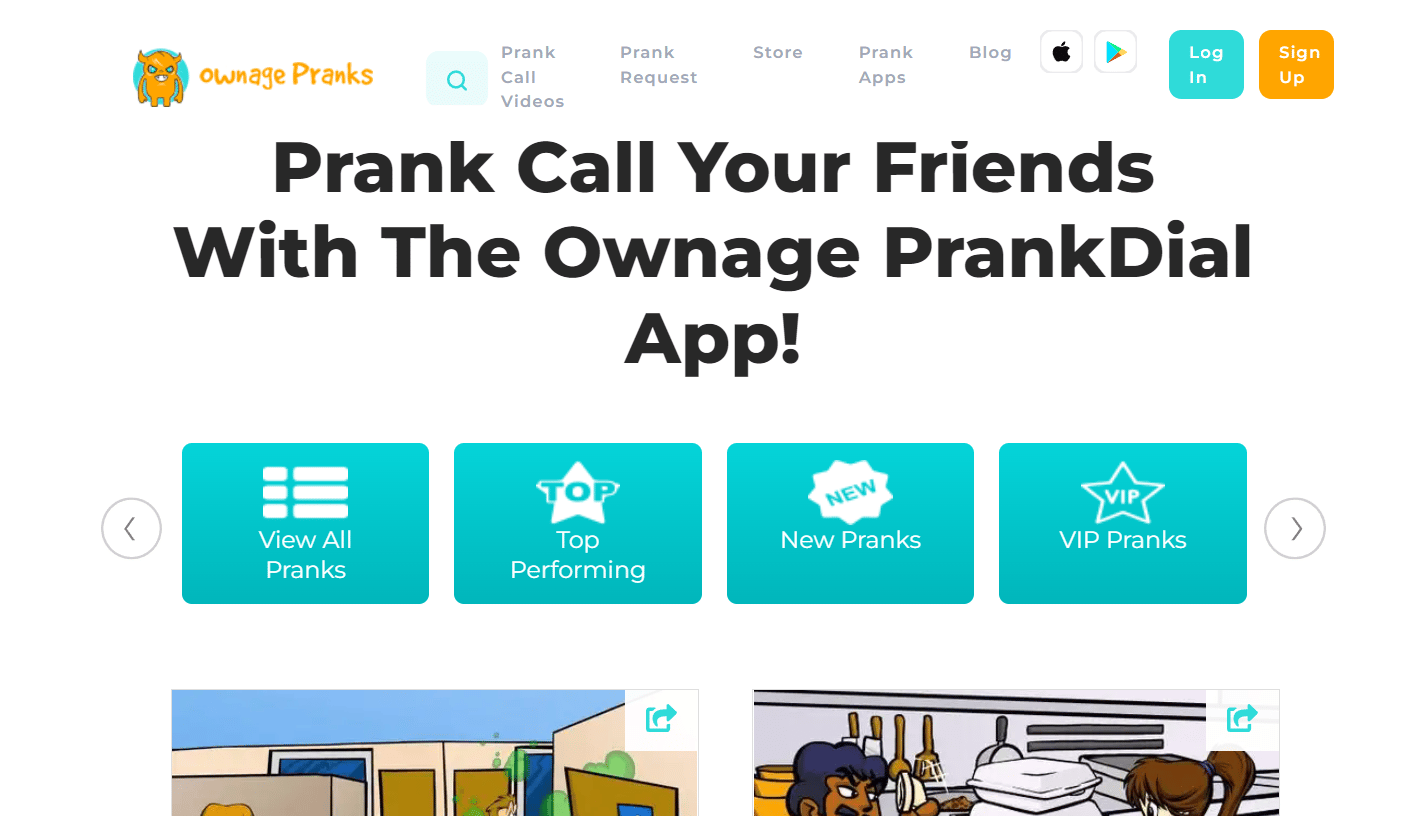 Sitio web de Ownage Pranks