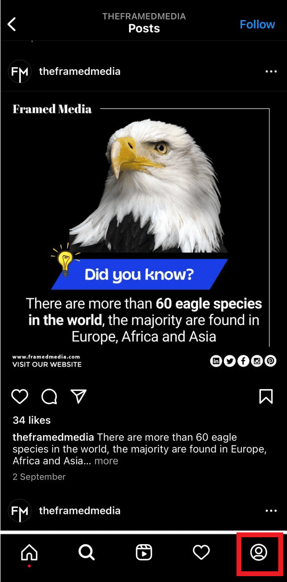 Toca la pestaña Perfil en la barra inferior