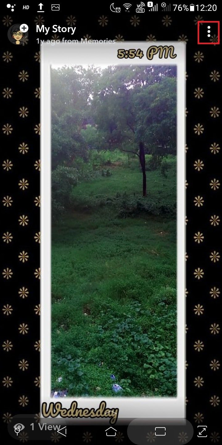 Toca los tres puntos verticales |  Cómo vincular Instagram a la historia de Snapchat