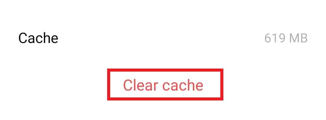 Toque en Borrar caché