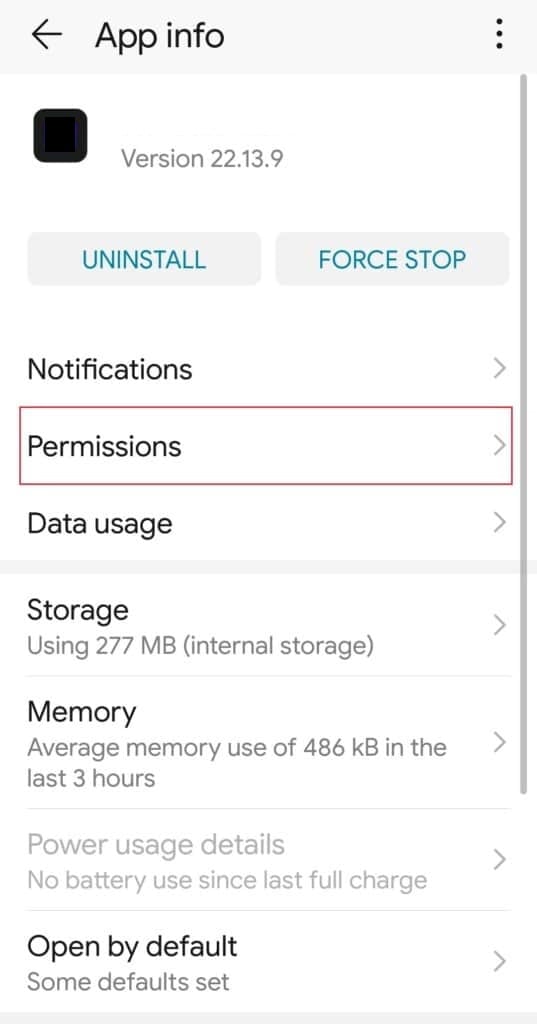 Información de la aplicación de permisos de aplicaciones de Android. Formas de arreglar Tiktok sin error de conexión a Internet