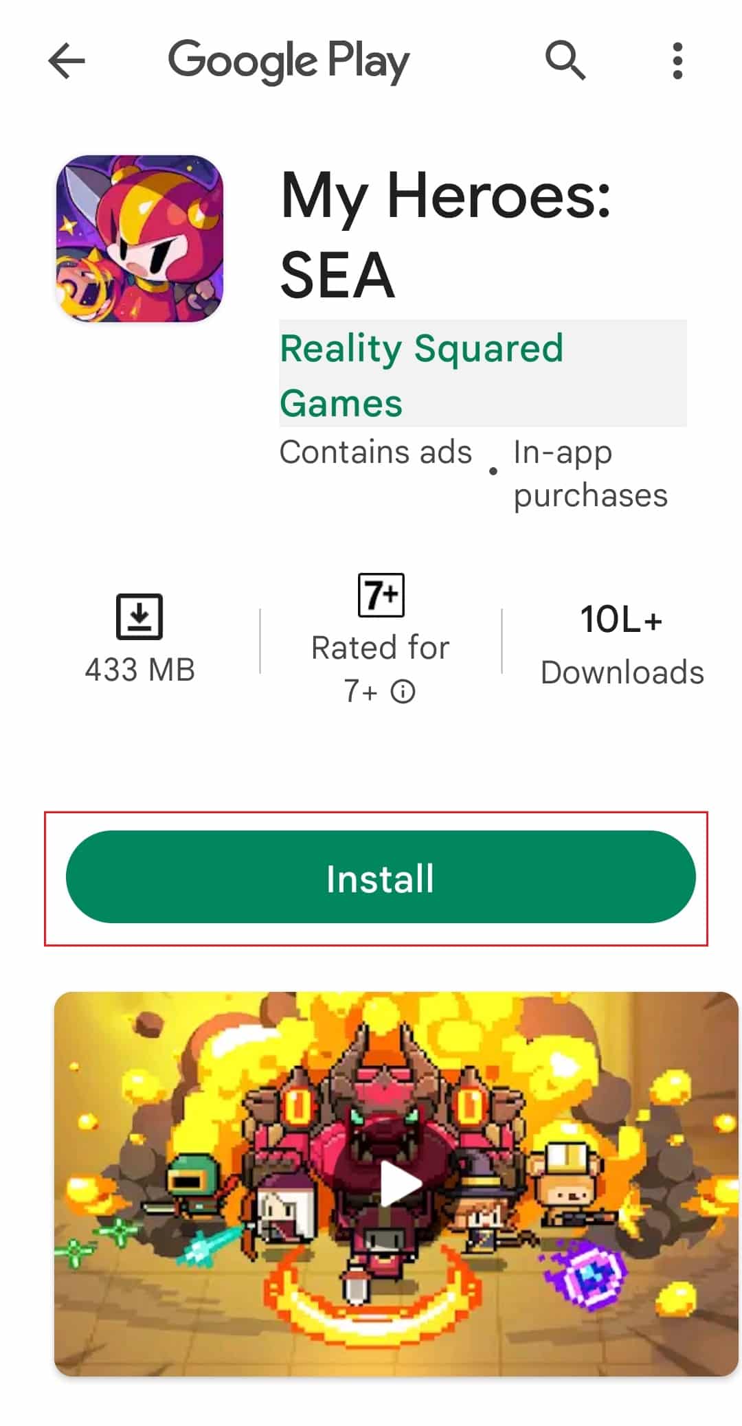 instalar la tienda de juegos My Heroes Sea