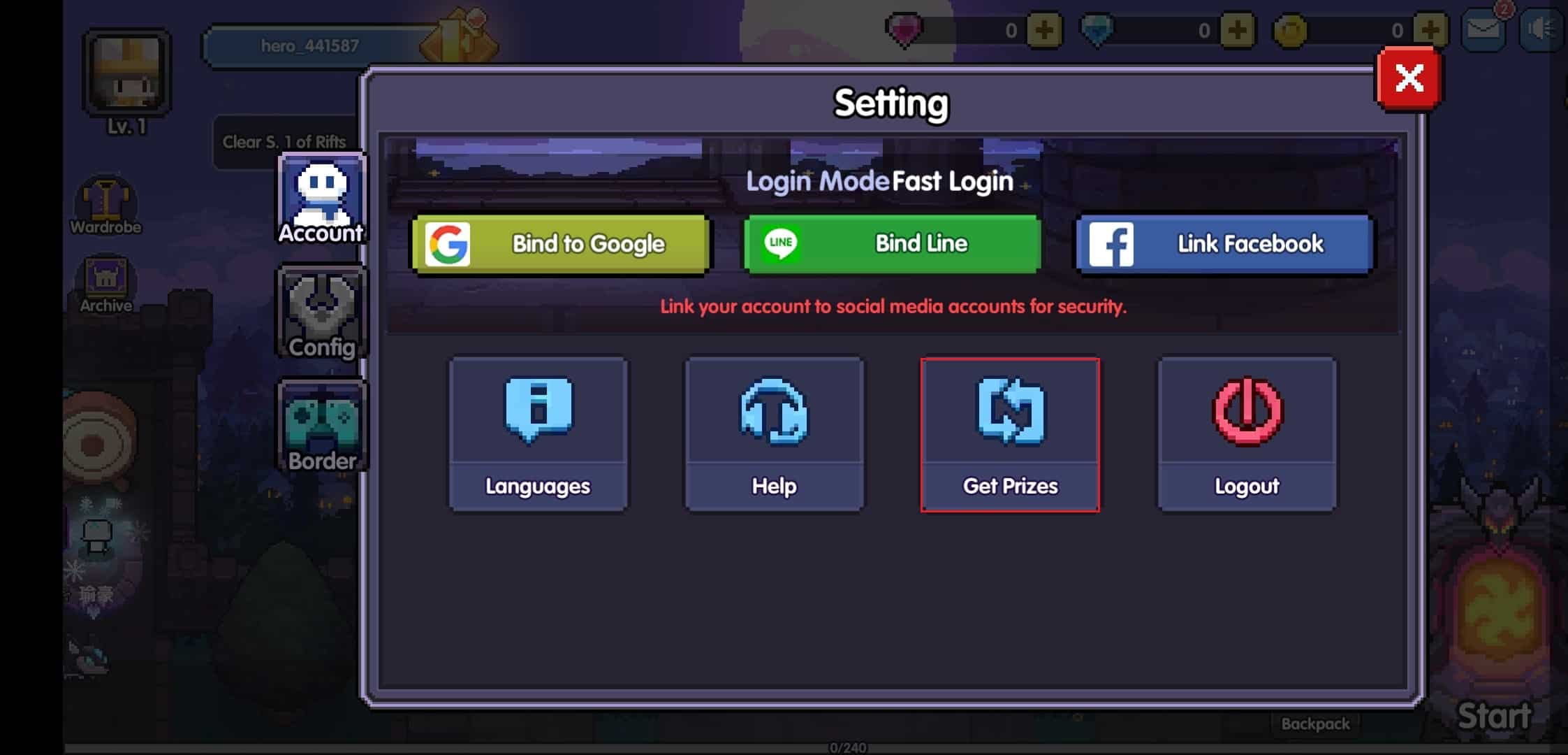 toca Obtener premios