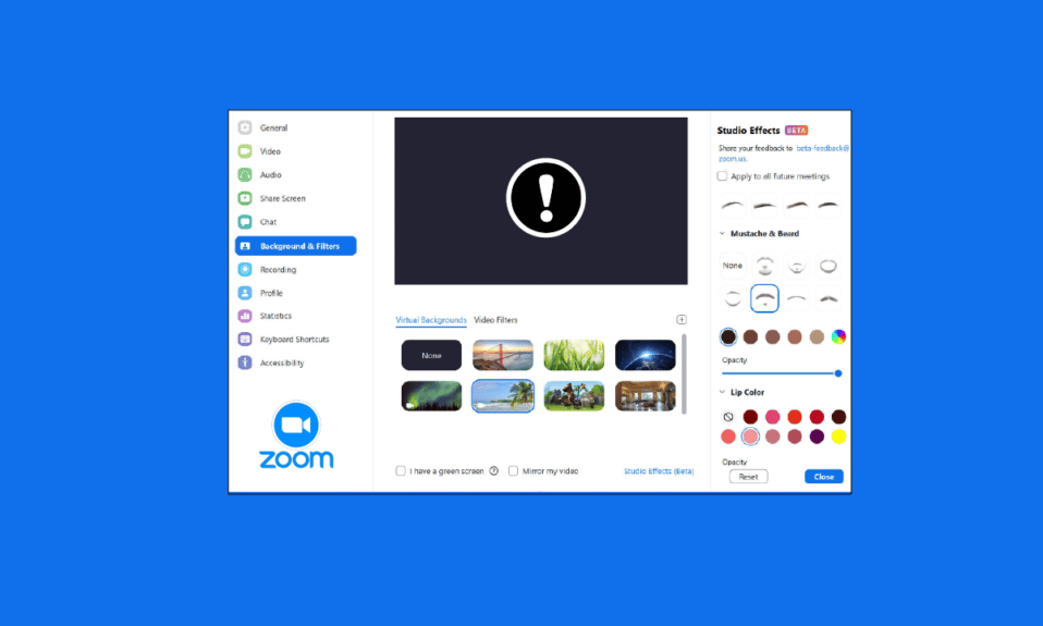 Arreglar los filtros de zoom que no se muestran en la PC