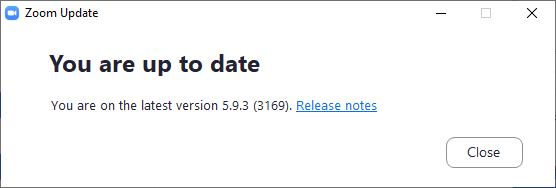 Estas actualizado.  Arreglar los filtros de zoom que no se muestran en la PC